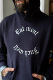 Mikina Eat meat f*ck well navy