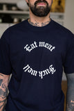 Triko Eat meat f*ck well navy